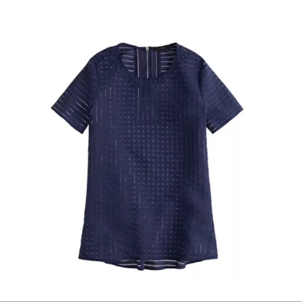 J. Crew Shadow Stripe Semi Sheer Blouse